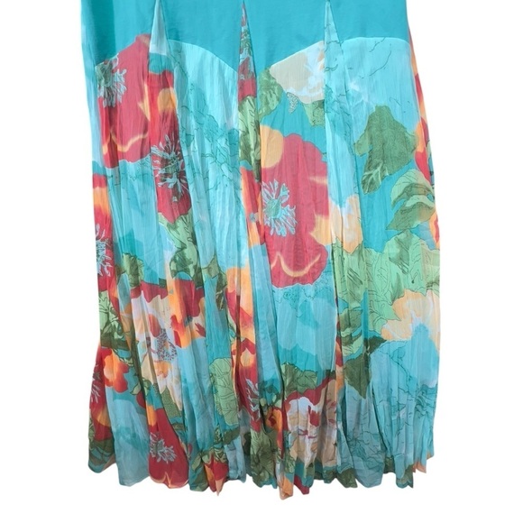Nwt turquoise floral xl Dalin floral womens dress 2 way wear - Picture 3 of 13